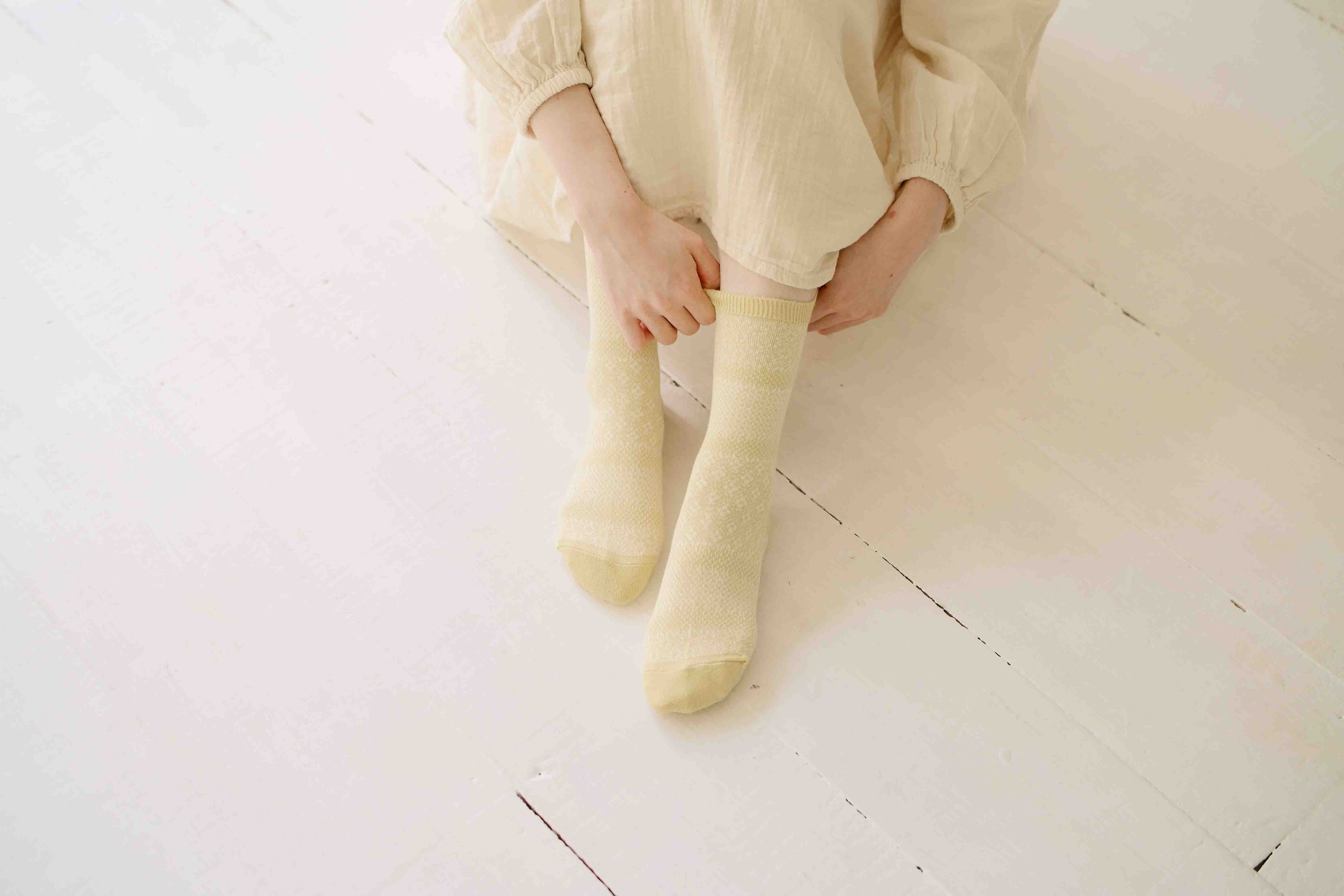 Cotton Linen Jacquard Socks