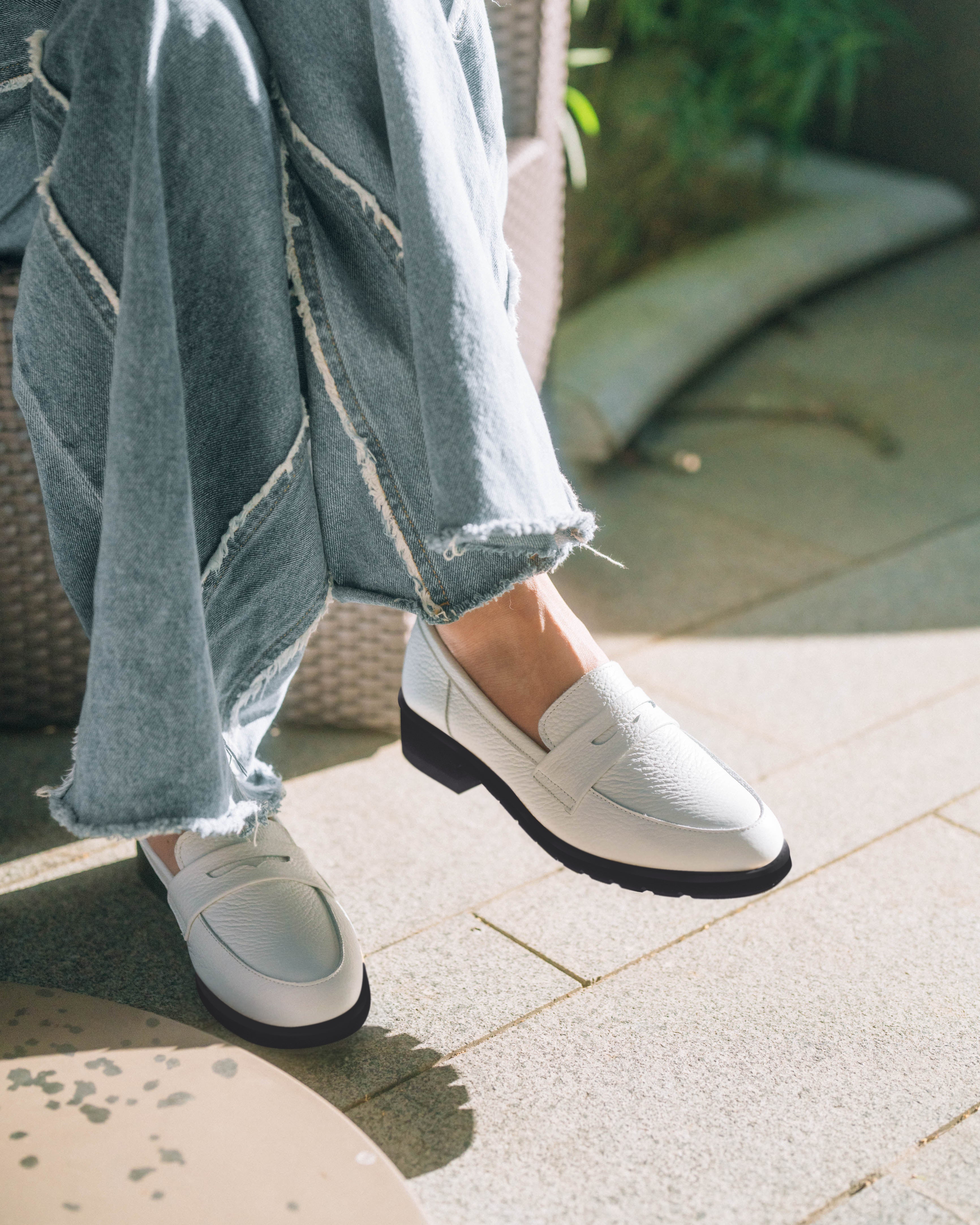 Penny Loafers - Blanc White