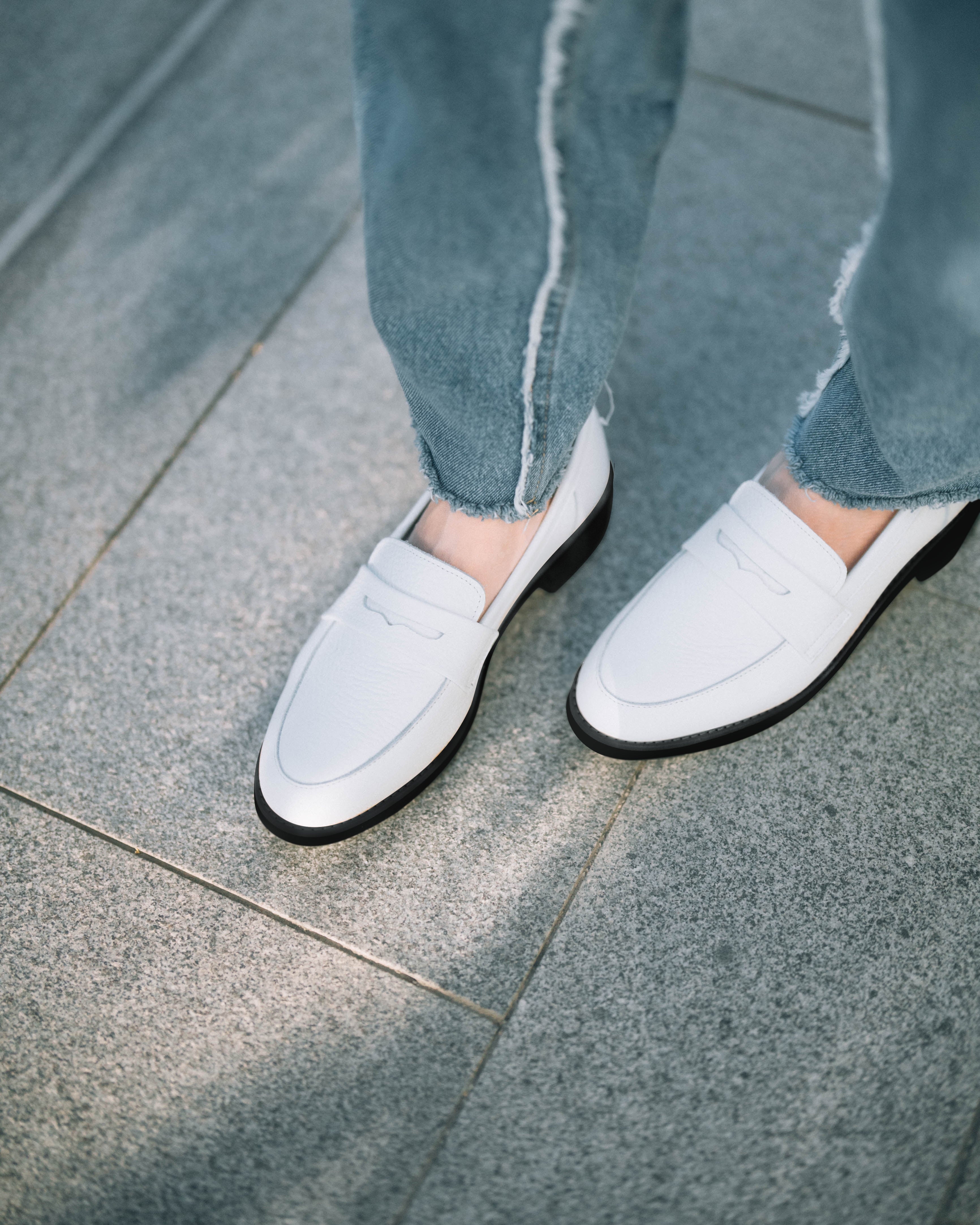 Penny Loafers - Blanc White