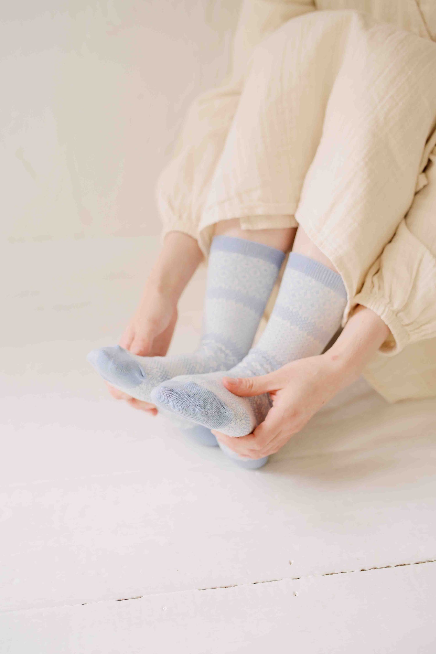 Cotton Linen Jacquard Socks