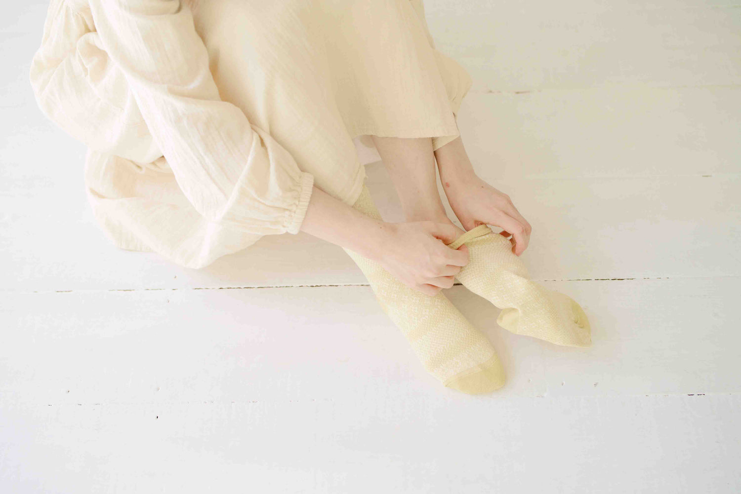 Cotton Linen Jacquard Socks