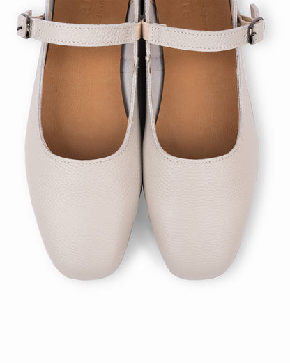 Lady Mary Jane Flats - Gray White