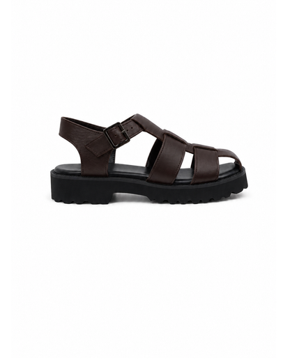 Cara Gurkha Sandals - Dark Brown