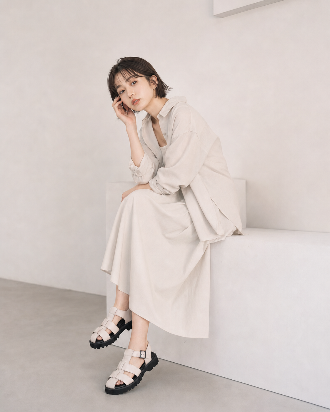 Cara Gurkha Sandals - Noble Ivory