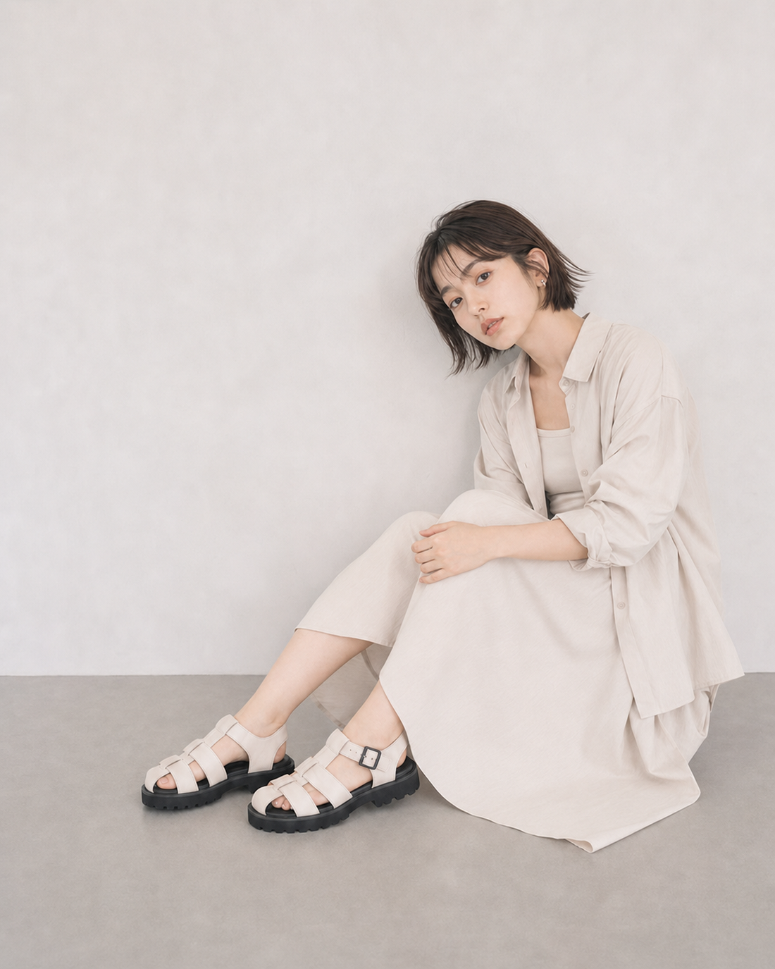 Cara Gurkha Sandals - Noble Ivory