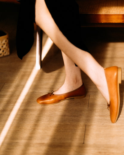 Flora Ballet Flats - Retro Camel
