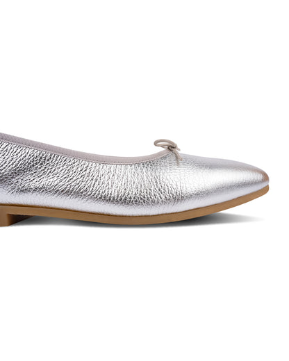 Flora Ballet Flats - Elegant Silver