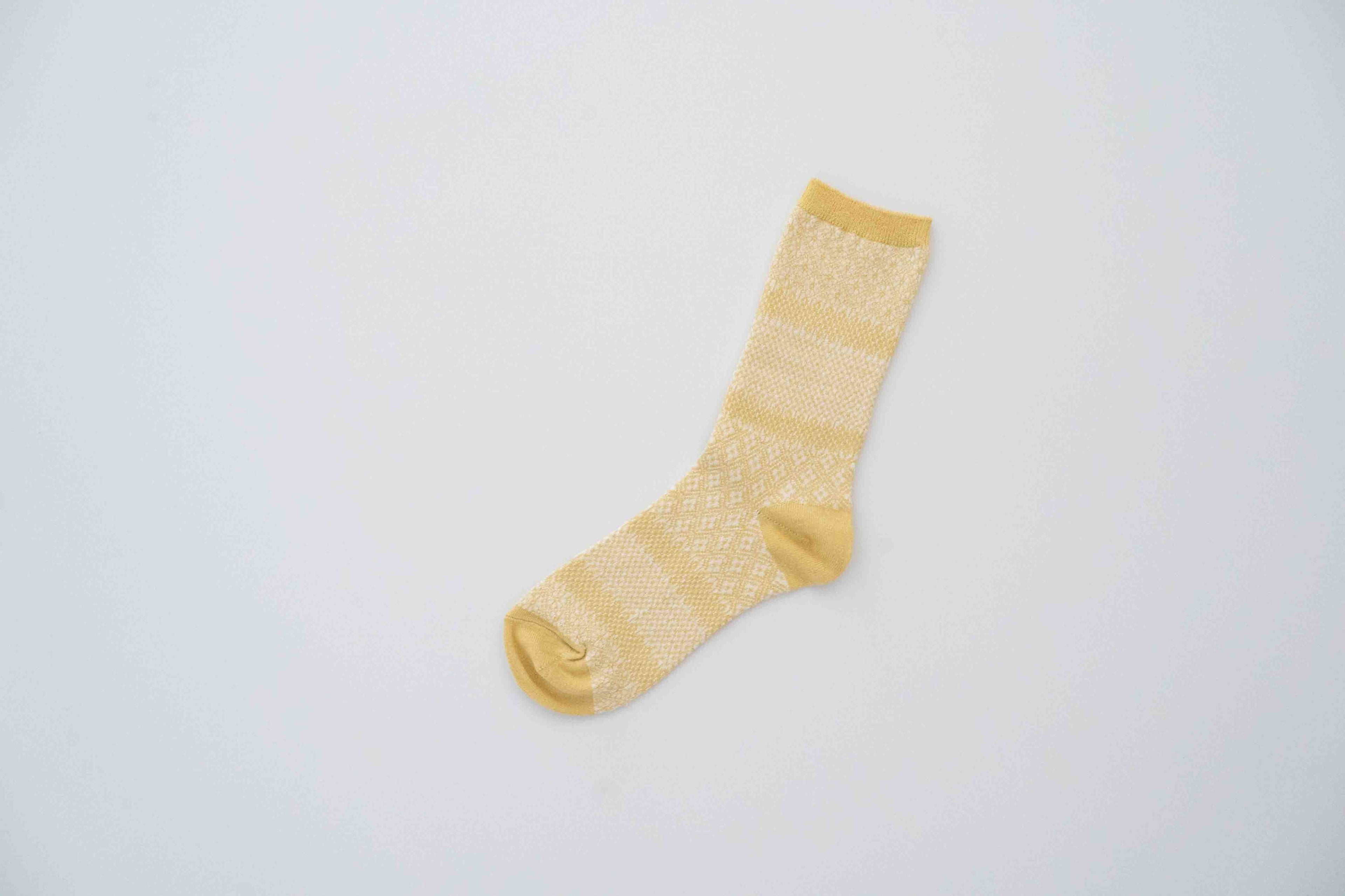 Cotton Linen Jacquard Socks