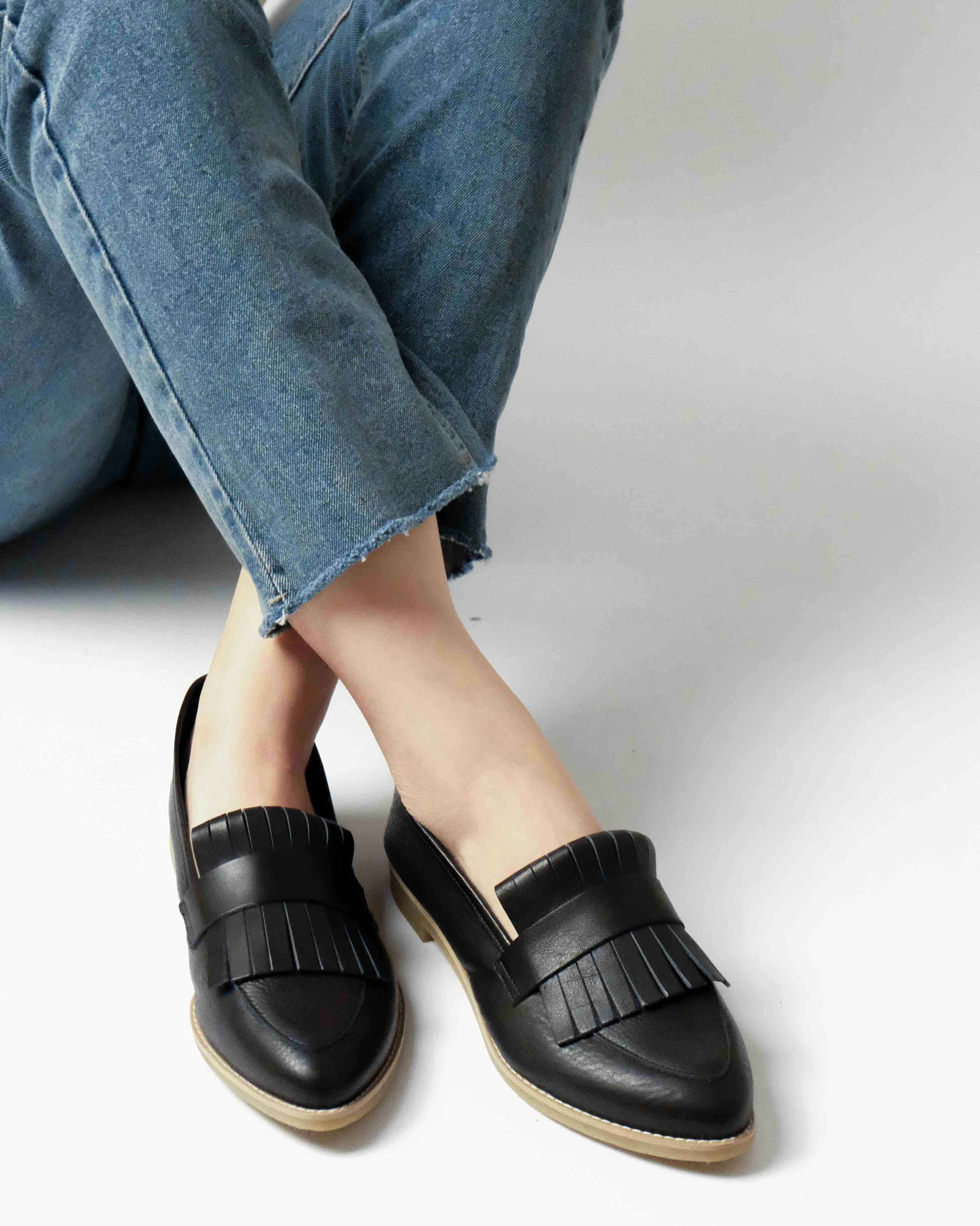 Amelie 樂福鞋 - 皮革黑色